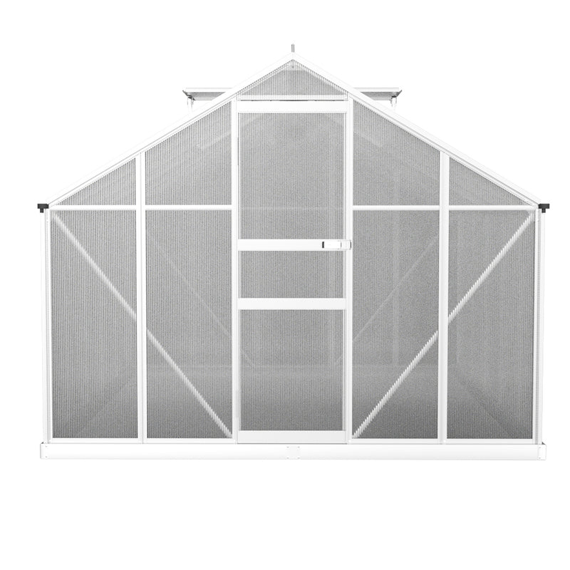 Green Fingers Greenhouse 3x2.5x1.95M Aluminium Polycarbonate Green House Garden Shed