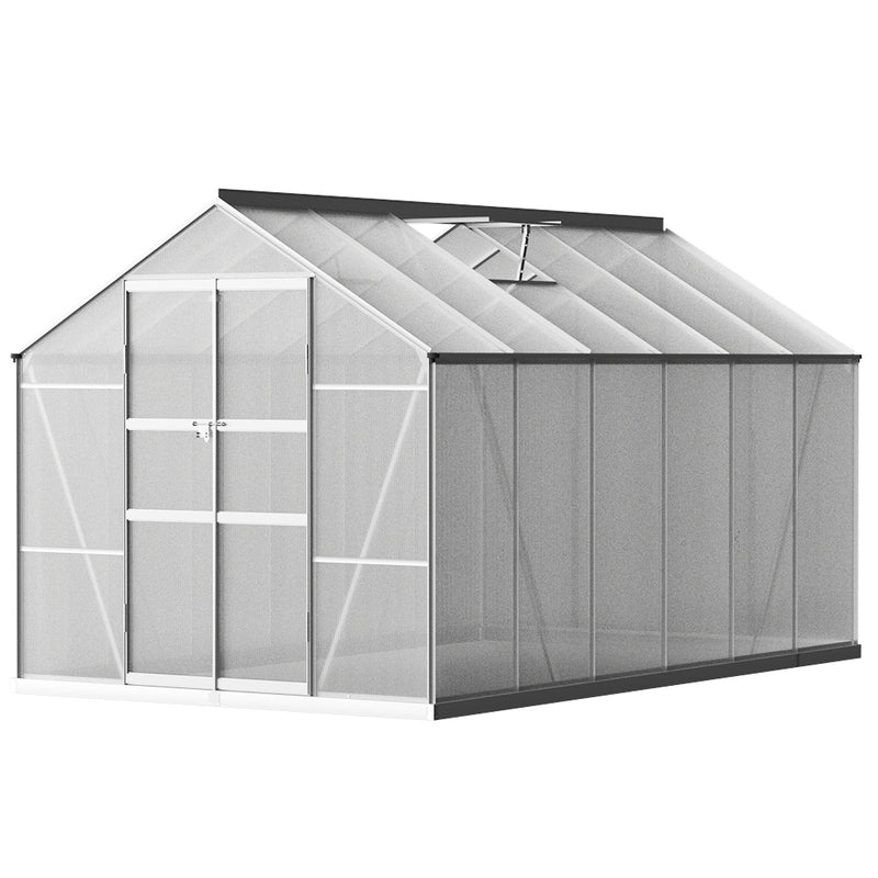 Greenfingers Aluminium Greenhouse Green House Garden Shed Polycarbonate 3.7x2.5M