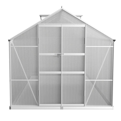 Green Fingers Greenhouse 4.1x2.5x2.26M Double Doors Aluminium Green House Garden Shed