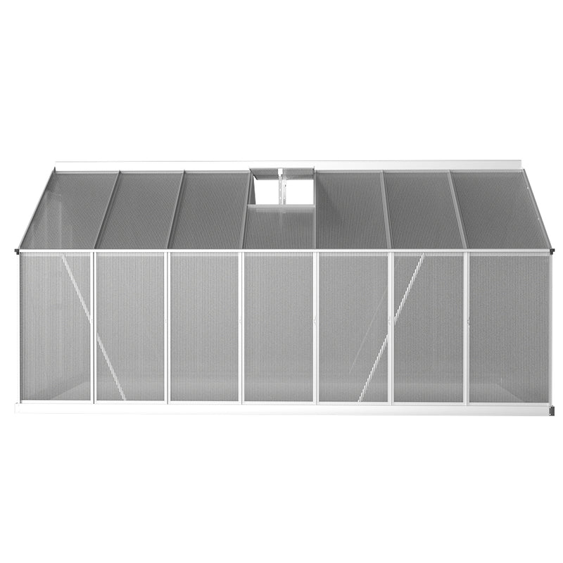 Green Fingers Greenhouse 4.2x2.5x1.95M Aluminium Polycarbonate Green House Garden Shed