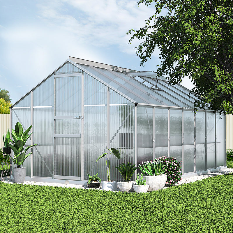 Green Fingers Greenhouse 4.2x2.5x1.95M Aluminium Polycarbonate Green House Garden Shed