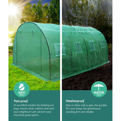 Green Fingers Greenhouse 4x3x2M Walk in Green House Tunnel Plant Garden Shed Dome