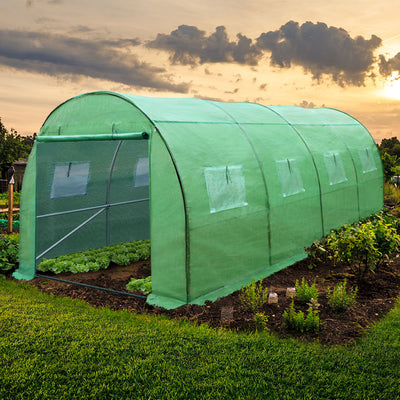 Green Fingers Greenhouse 4x3x2M Walk in Green House Tunnel Plant Garden Shed Dome