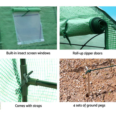 Green Fingers Greenhouse 3x2x2M Walk in Green House Tunnel Plant Garden Shed Dome