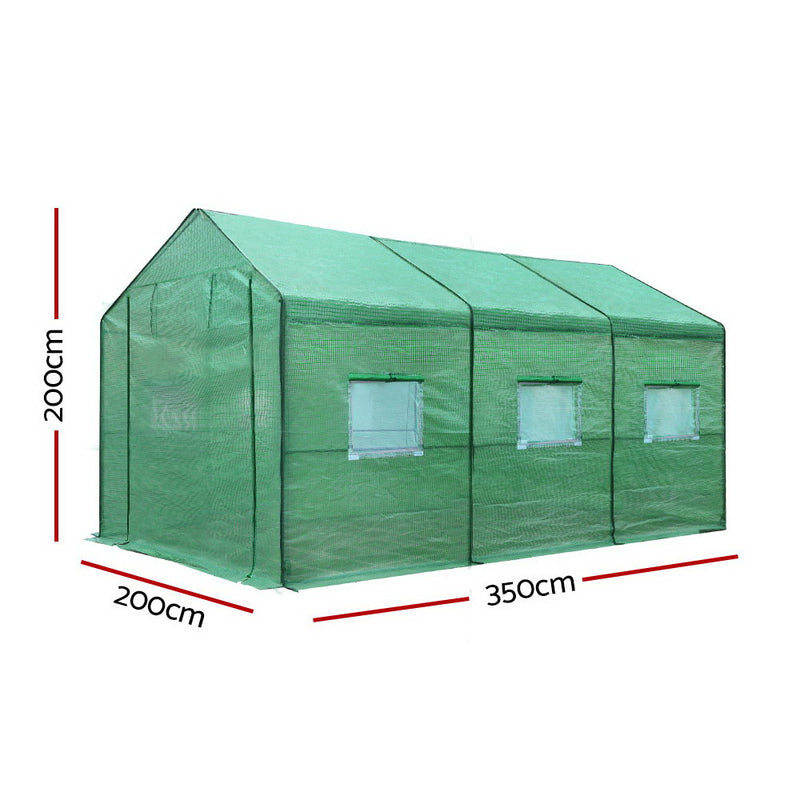 Green Fingers Greenhouse 3.5x2x2M Walk in Green House Tunnel Plant Garden Shed