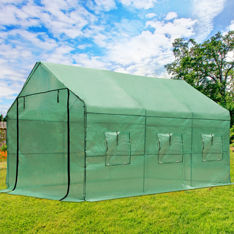 Green Fingers Greenhouse 3.5x2x2M Walk in Green House Tunnel Plant Garden Shed