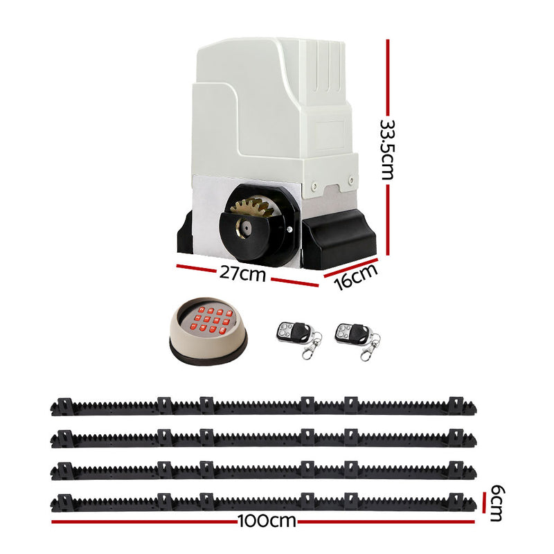 Lockmaster Automatic Sliding Gate Opener Kit Keypad 4M 1800KG