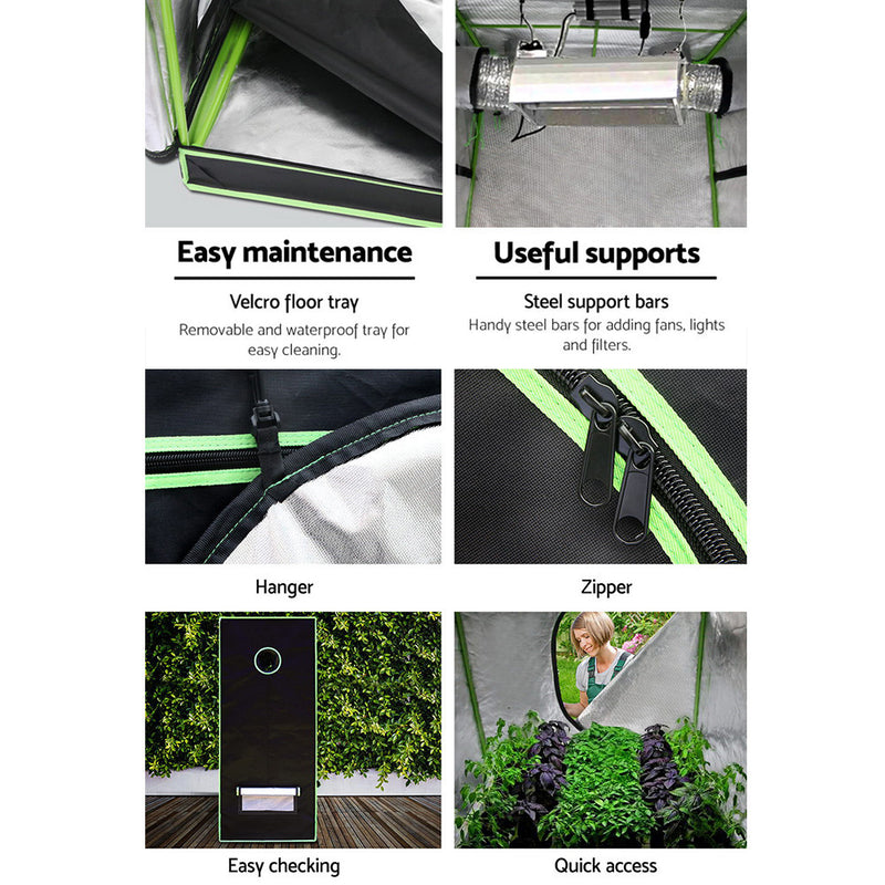 Green Fingers Grow Tent 100x100x200CM Hydroponics Kit Indoor Plant Room System