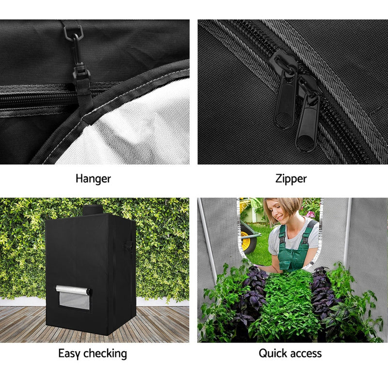 Green Fingers Grow Tent 60x60x90CM Hydroponics Kit Indoor Plant Room System