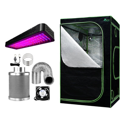 Greenfingers Grow Tent 2000W LED Grow Light 120X120X200cm Mylar 6" Ventilation