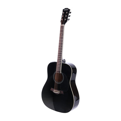 Alpha 41 Inch Acoustic Guitar Wooden Body Steel String Dreadnought Stand Black