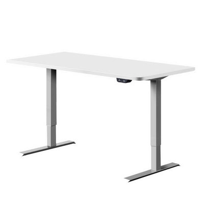 Artiss Standing Desk Adjustable Height Desk Electric Motorised Grey Frame White Desk Top 120cm