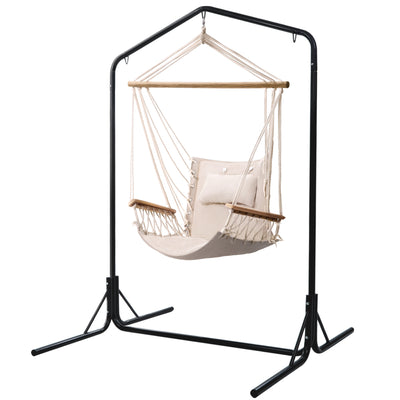 Gardeon Outdoor Hammock Chair with Stand Swing Hanging Hammock Garden Grey