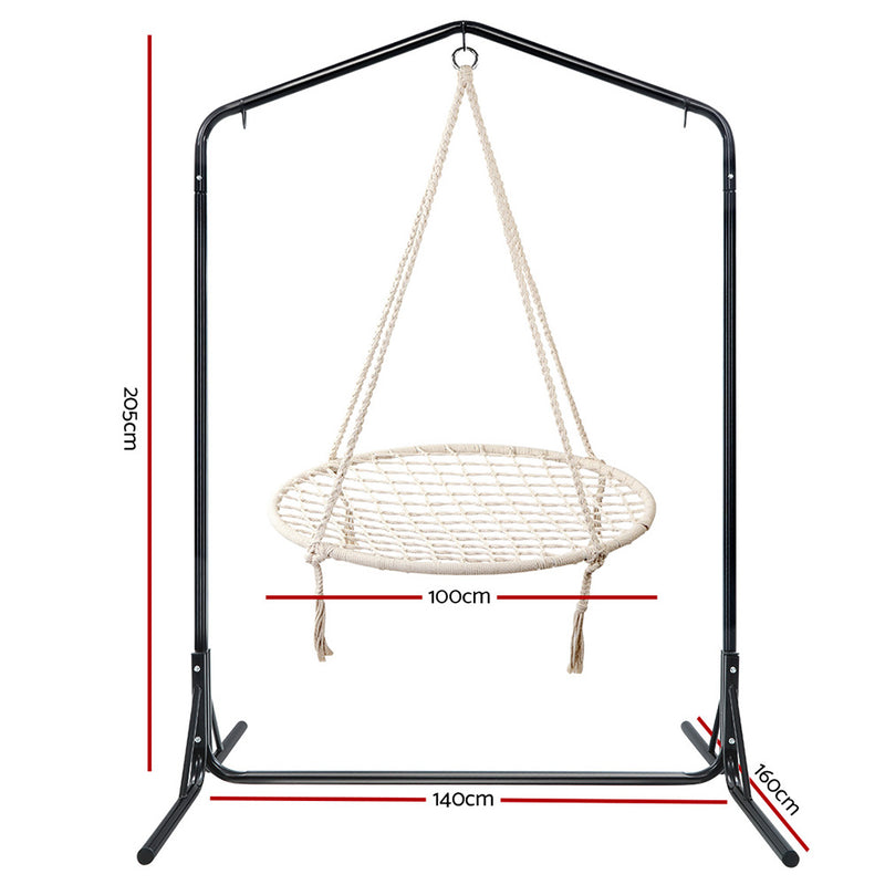 Gardeon Hammock Chair with Stand Nest Web Outdoor Swing 100cm