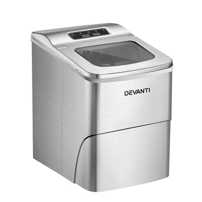 Devanti Portable Ice Cube Maker - Silver