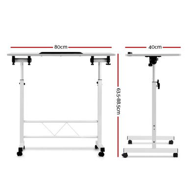 Artiss Laptop Desk Table Adjustable 80CM White