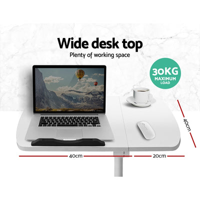 Artiss Laptop Desk Table Fan Cooling White 60CM