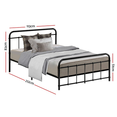 Artiss Bed Frame Metal Frames LEO - King Single(Black)