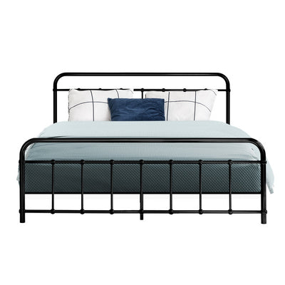 Artiss Bed Frame Metal Frames LEO - Queen (Black)