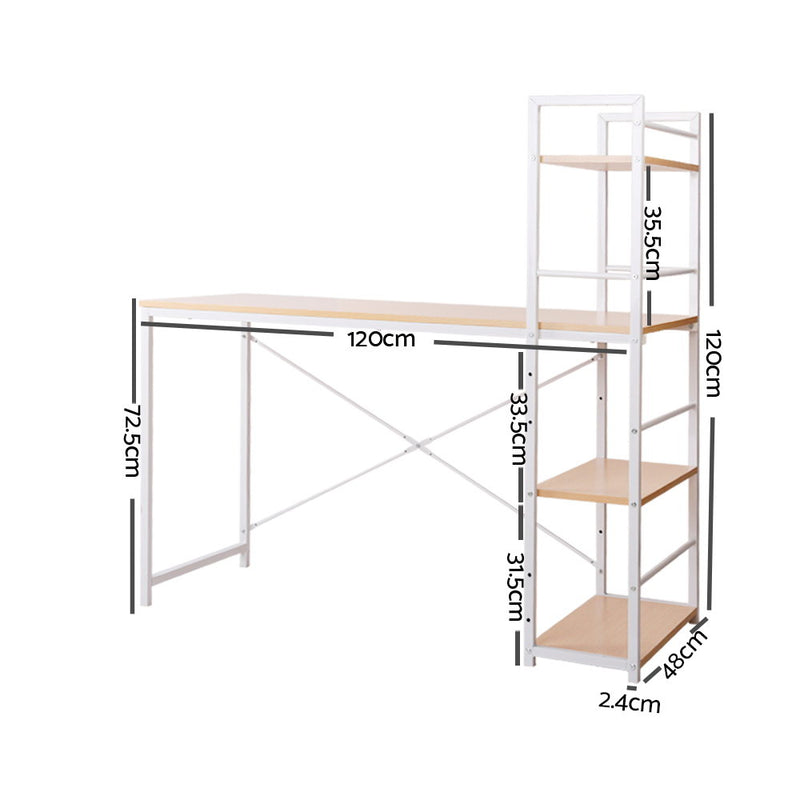 Artiss Computer Desk Shelf Oak 120CM