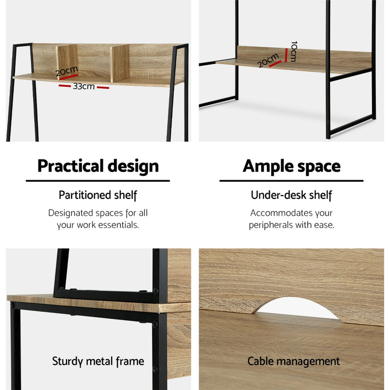 Artiss Computer Desk Bookshelf Storage 100CM Oak