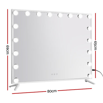 80x65cm Embellir Makeup Mirror Hollywood Vanity with LED Light White Frame