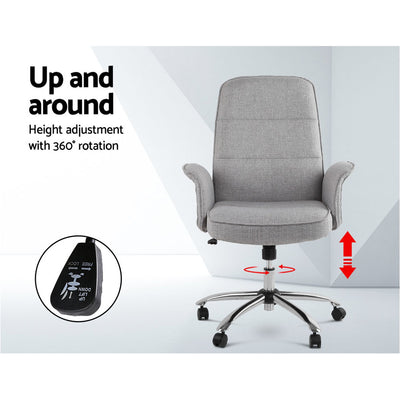 Artiss Fabric Office Chair Computer Chairs Grey