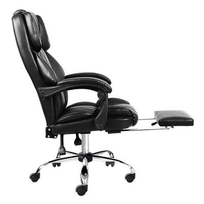 Artiss Executive Office Chair Leather Footrest Black