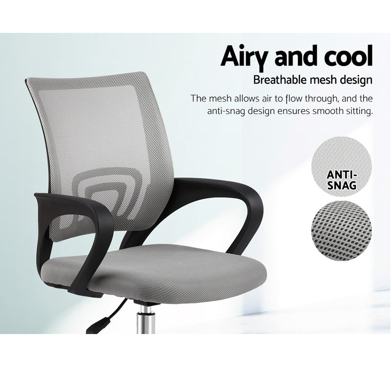 Artiss Mesh Office Chair Mid Back Grey