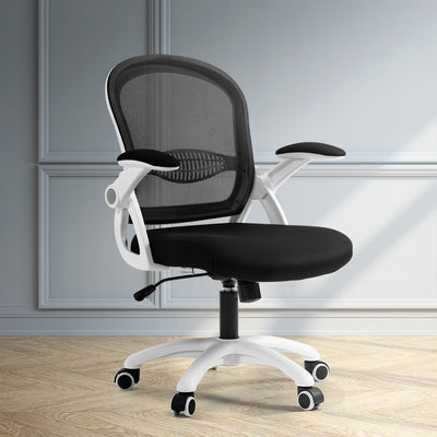 Artiss Mesh Office Chair Mid Back Black