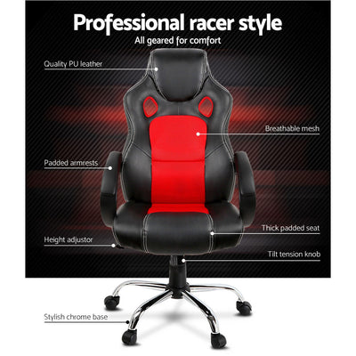 Artiss Gaming Chair Computer Office Chairs Red & Black