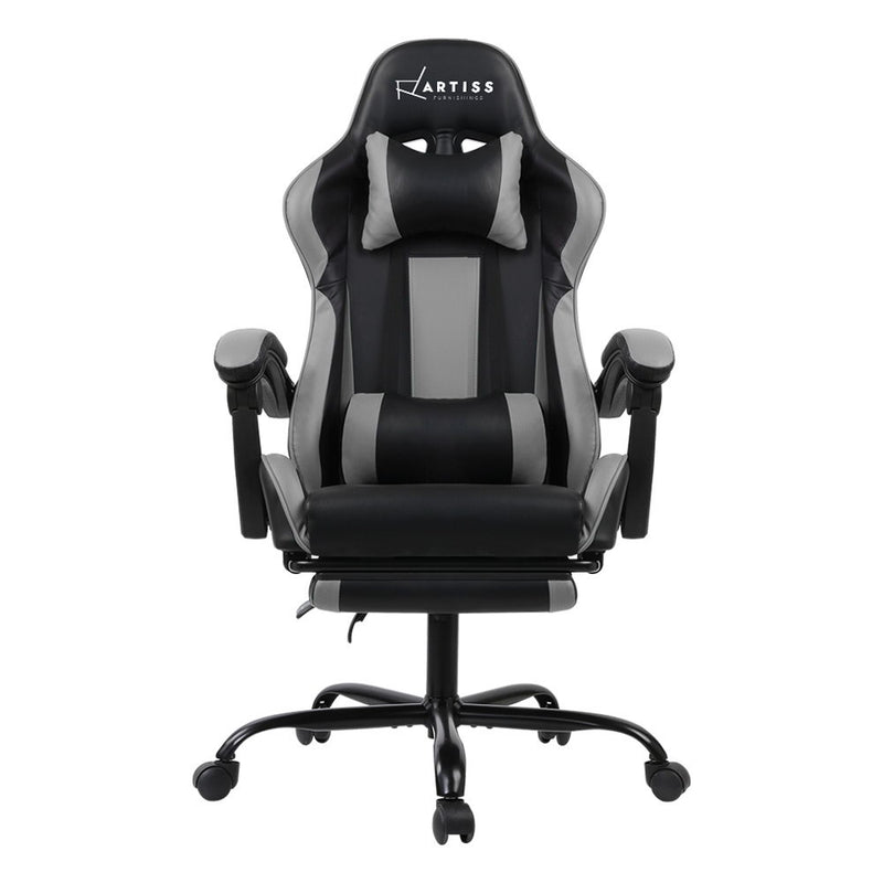 Gaming Office Chair Computer Seating Racer Black and Grey