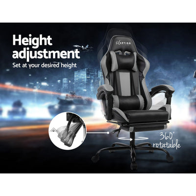 Gaming Office Chair Computer Seating Racer Black and Grey