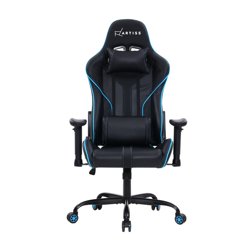 Artiss Gaming Office Chair Computer Chairs Leather Seat Racing Racer Recliner Meeting Chair Black Blue