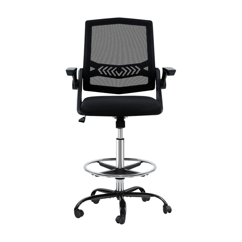 Artiss Office Chair Drafting Stool Mesh Chairs Black