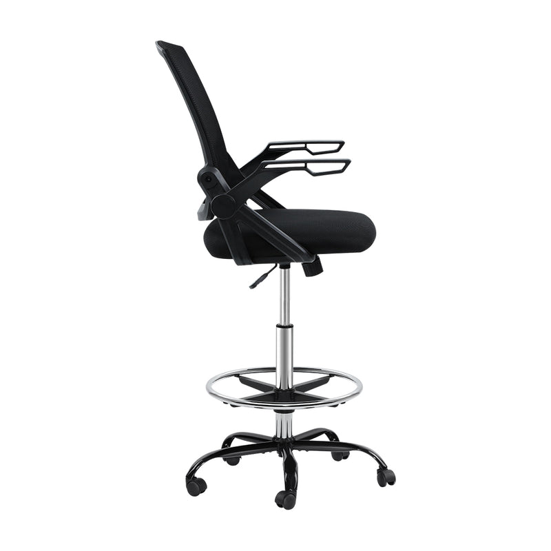 Artiss Office Chair Drafting Stool Mesh Chairs Black