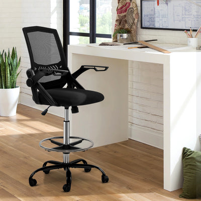 Artiss Office Chair Drafting Stool Mesh Chairs Black