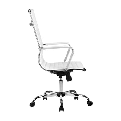 Artiss Office Chair Conference Chairs PU Leather High Back White