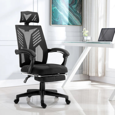 Artiss Mesh Office Chair Recliner Black