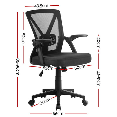 Artiss Mesh Office Chair Mid Back Black