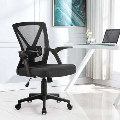 Artiss Mesh Office Chair Mid Back Black