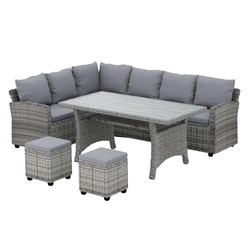 Gardeon 9-Seater Outdoor Dining Set Patio Furniture Wicker Lounge Table Chairs