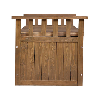 Gardeon Outdoor Storage Bench Box 129cm Wooden Garden Toy Chest Sheds Patio Furniture XL Natural