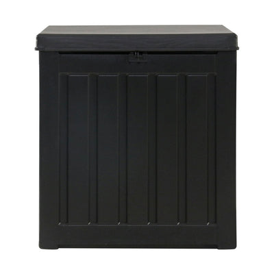 Gardeon Outdoor Storage Box 80L Container Lockable Garden Toy Tool Shed Black