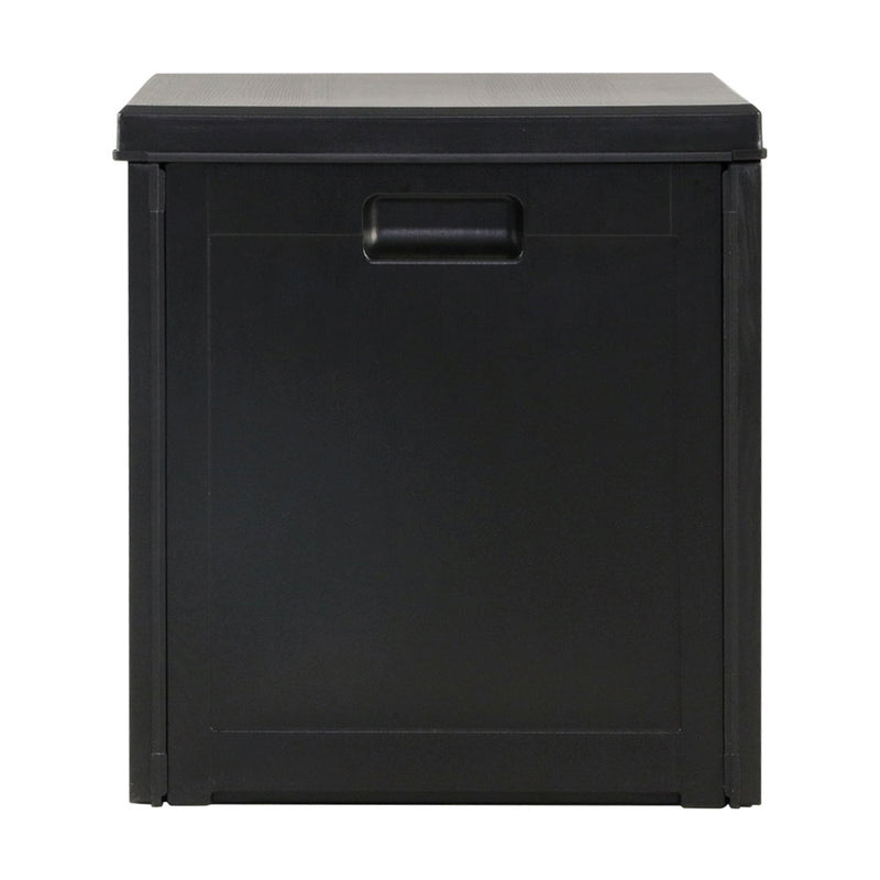 Gardeon Outdoor Storage Box 80L Container Lockable Garden Toy Tool Shed Black