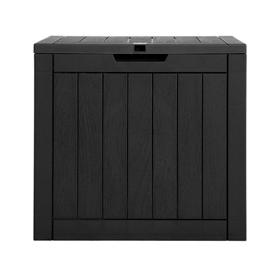 Gardeon Outdoor Storage Box 118L Container Lockable Indoor Garden Toy Tool Shed Black