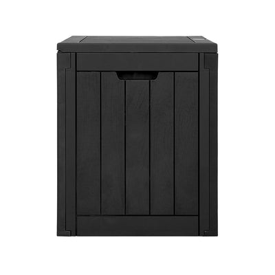 Gardeon Outdoor Storage Box 118L Container Lockable Garden Toy Tool Shed Black