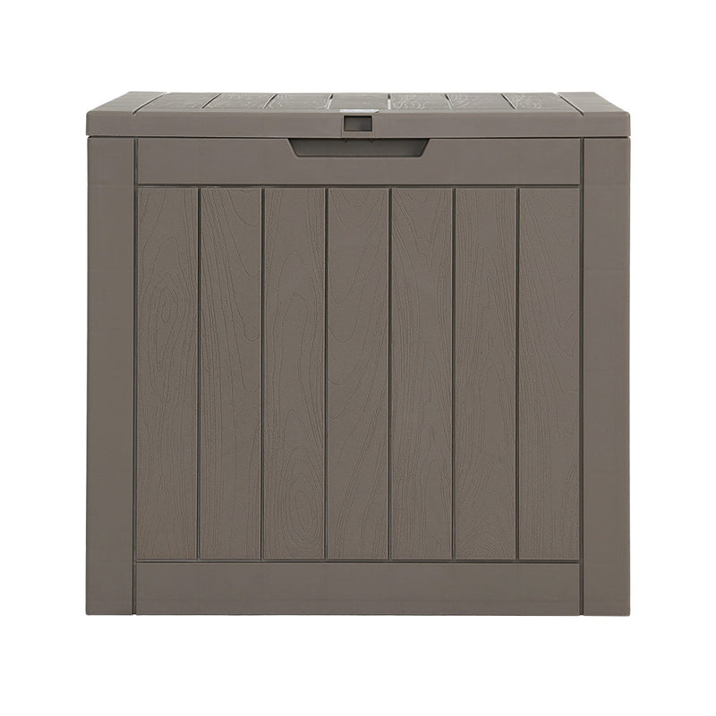 Gardeon Outdoor Storage Box 118L Container Lockable Garden Toy Tool Shed Grey