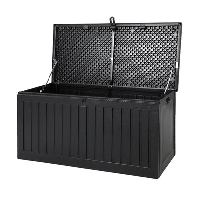 Gardeon Outdoor Storage Box Container Garden Toy Indoor Tool Chest Sheds 270L Black