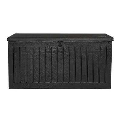 Gardeon Outdoor Storage Box 270L Container Lockable Garden Bench Tool Shed Black